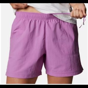 Columbia Women's Lavender Elastic-Waist Athletic Shorts